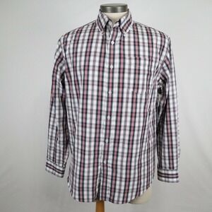 Croft & Barrow Shirt Mens Medium Casual Pocket Button Down Plaid‎ Long Sleeve